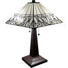 22" Dark Brown Metal Two Light Candlestick Table Lamp With White Shade