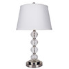 29" Silver Metal Table Lamp With White Classic Empire Shade