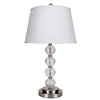 29" Silver Metal Table Lamp With White Classic Empire Shade