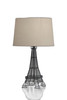 25" Black Acrylic Paris Desk Table Lamp With White Drum Shade