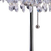 20" Silver Metal Bedside Table Lamp With Clear Drum Shade