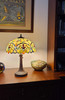 23" Dark Brown Metal Two Light Candlestick Table Lamp With White Shade