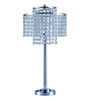 26" Silver Glam Two Tier Chandelier USB Table Lamp