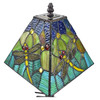 15" Dark Brown Metal Candlestick Table Lamp With Green Empire Shade
