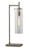 24" Brass Novelty With Clear Cylinder Shade