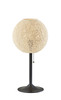 24" Antiqued Bronze Metal Candlestick Table Lamp With Off White Globe Shade