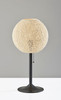 24" Antiqued Bronze Metal Candlestick Table Lamp With Off White Globe Shade