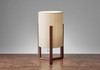 17" Brown Solid Wood Bedside Table Lamp With Natural Cylinder Shade