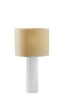 24" White Ceramic Cylinder Table Lamp With Beige Drum Shade