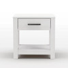Farmhouse Traditional Rustic White Pine Wood 1-Drawer Nightstand Bedside Table