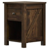 Farmhouse 1-Drawer Bedroom Nightstand with Open Shelf in Rustic Pine Finish