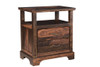 27" Dark Brown Two Drawer Solid Wood Nightstand