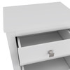 24" White Two Drawer Faux Wood Nightstand