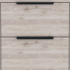 19" Light Gray Two Drawer Faux Wood Nightstand