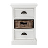 Classic White Two Drawer Nightstand Unit with Basket
