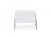 Modern Silky White Nightstand with One Drawer and Steel Legs