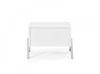 Modern Silky White Nightstand with One Drawer and Steel Legs