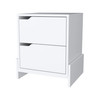 20" White Two Drawer Faux Wood Nightstand