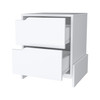 20" White Two Drawer Faux Wood Nightstand