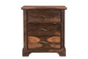 27" Dark Brown Three Drawer Solid Wood Nightstand