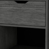20" Gray One Drawer Faux Wood Nightstand