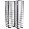 Black 4-Panel Asian Style Shoji Room Divider Screen