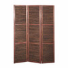 67" Brown Wood Folding Three Panel Screen Room Divider