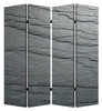 84" X 84" Multi Color Wood Canvas Black Slate  Screen