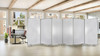 71" White Iron Folding Three Panel Screen Room Divider