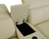Beige Italian Leather Power Reclining U Shaped Eight Piece Corner Sectional With Console