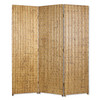 63" X 72" Gold Wood 3 Panel  Screen