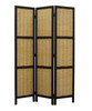 67" Brown Folding Three Panel Screen Room Divider
