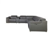 Gray Italian Leather Power Reclining U Shaped Seven Piece Corner Sectional With Console