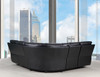 Black Polyester Blend Power Reclining U Shaped Three Piece Corner Sectional