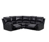 Black Polyester Blend Power Reclining U Shaped Three Piece Corner Sectional