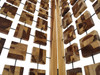 72" Brown Solid Wood Folding Three Panel Screen Room Divider