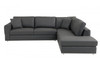 Dark Gray Italian Leather Reclining L Shaped Two Piece Corner Sectional