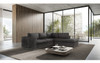 Dark Gray Italian Leather Reclining L Shaped Two Piece Corner Sectional