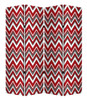 84" X 84" Red And Gray Wood Canvas Screen