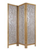 71" Clear Folding Three Panel Screen Room Divider
