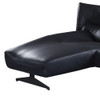 Dark Gray Top Grain Leather L Shaped Two Piece Sofa and Chaise Sectional