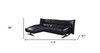 Dark Gray Top Grain Leather L Shaped Two Piece Sofa and Chaise Sectional