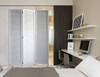 White Louvered Three Panel Room Divider Screen
