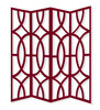 84" Red Solid Wood Folding Four Panel Screen Room Divider