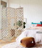 67" Brown Solid WoodFolding Three Panel Screen Room Divider