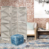 67" Gray Folding Three Panel Screen Room Divider
