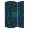 Blue Boho Mandala Three Panel Room Divider Screen