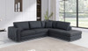 Dark Gray Italian Leather L Shaped Two Piece Corner Sectional