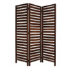 63" X 72" Brown 3 Panel Solid Wood Fortress  Screen