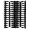 1" x 80" x 96" Black, 4 Panel, Floor, Wood, Window Pane - Screen